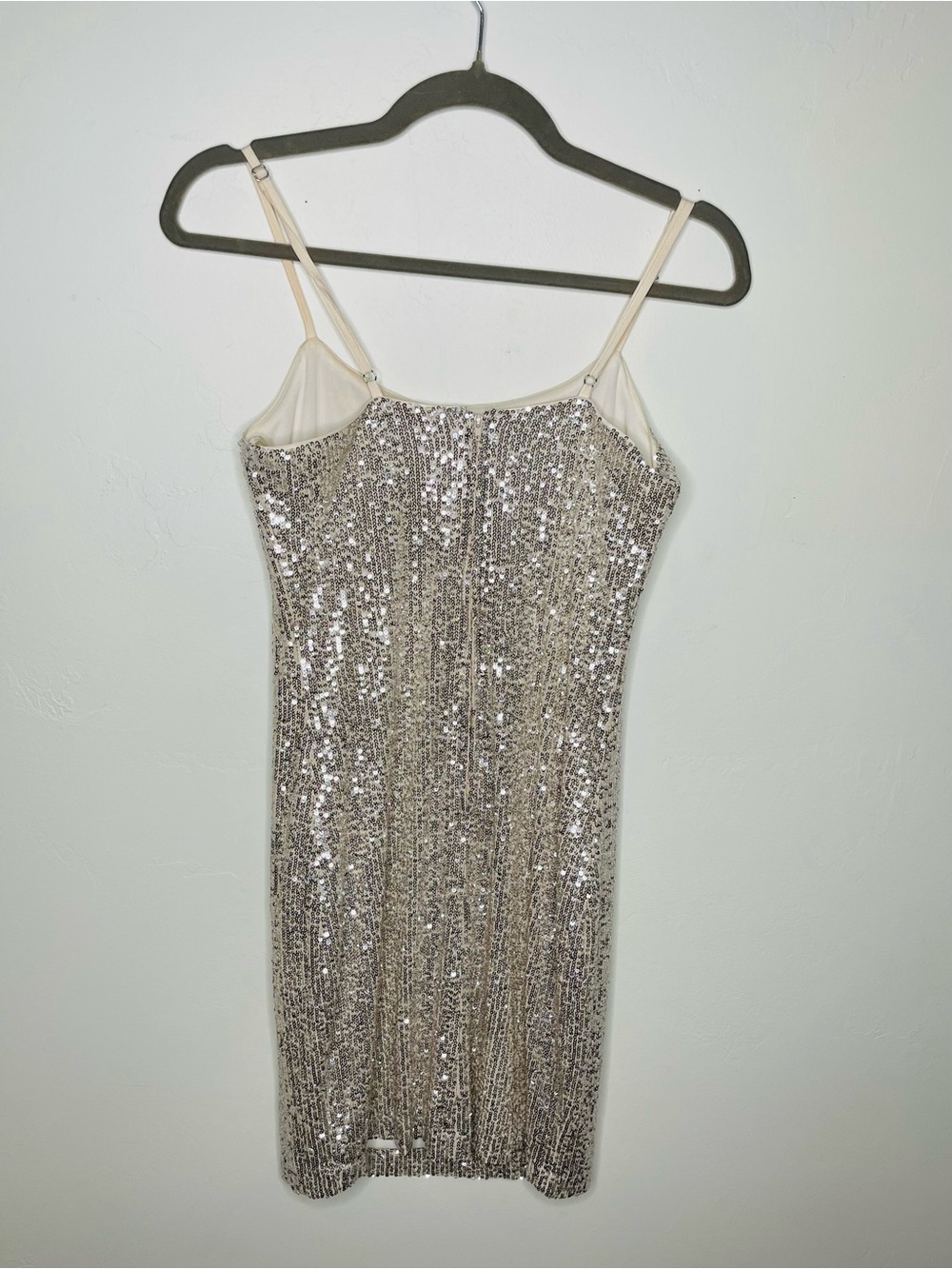 GB Silver Sequin Spaghetti Strap Mini Dress Small - Picture 5 of 7